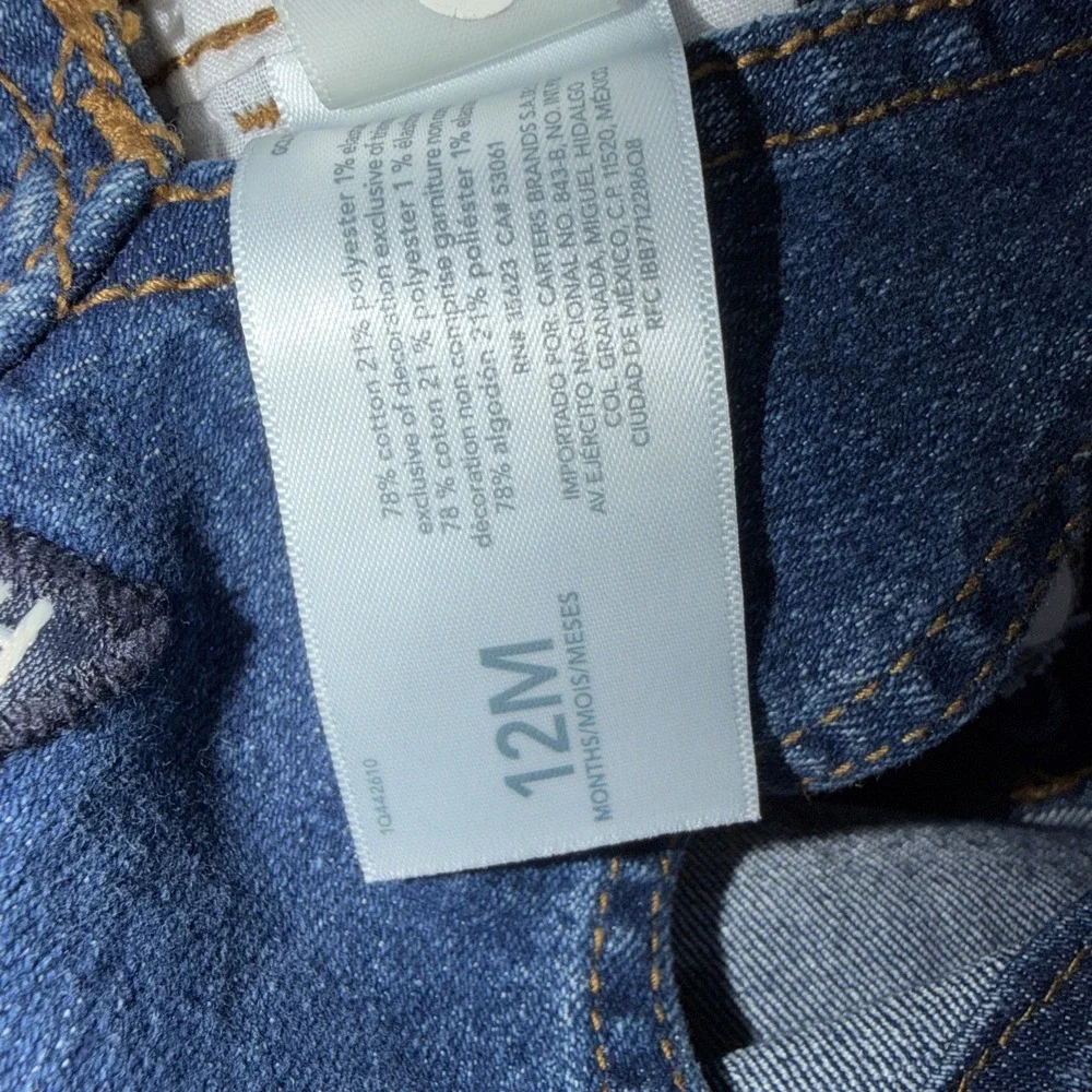 Infant Oshkosh B Gosh Denim Overalls Size 12 Months Bibs Country Outdoor‎ Snap